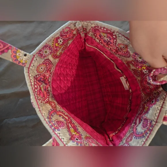 🤍Vera Bradley Pink Paisley Gray Medium Tote Bag - Picture 4 of 6